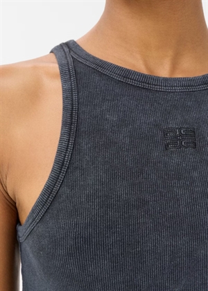 Drew washed logo tank Grey Washed Gestuz 